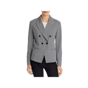 BAGATELLE Womens Black Fitted Double-breasted Wear To Work Blazer Jacket L